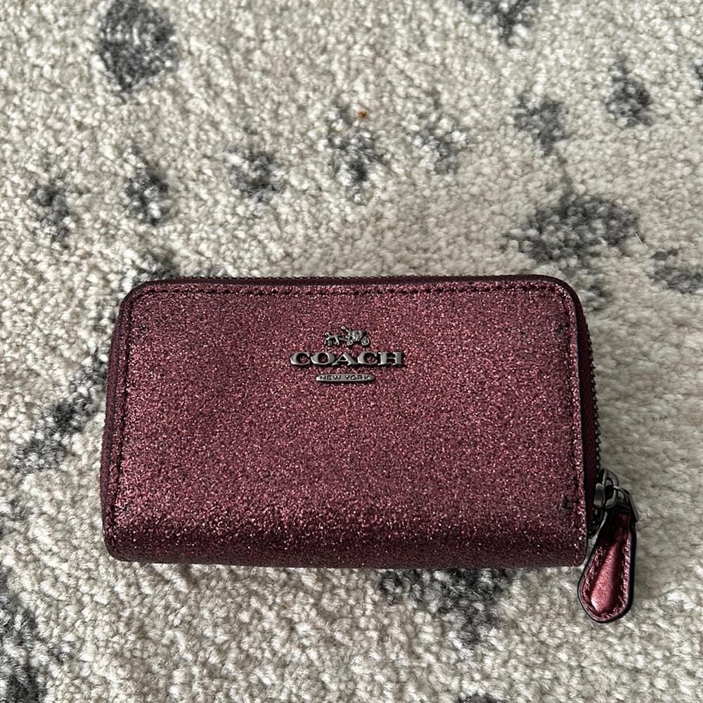 Authentic Coach Small zip-around card/coin case.